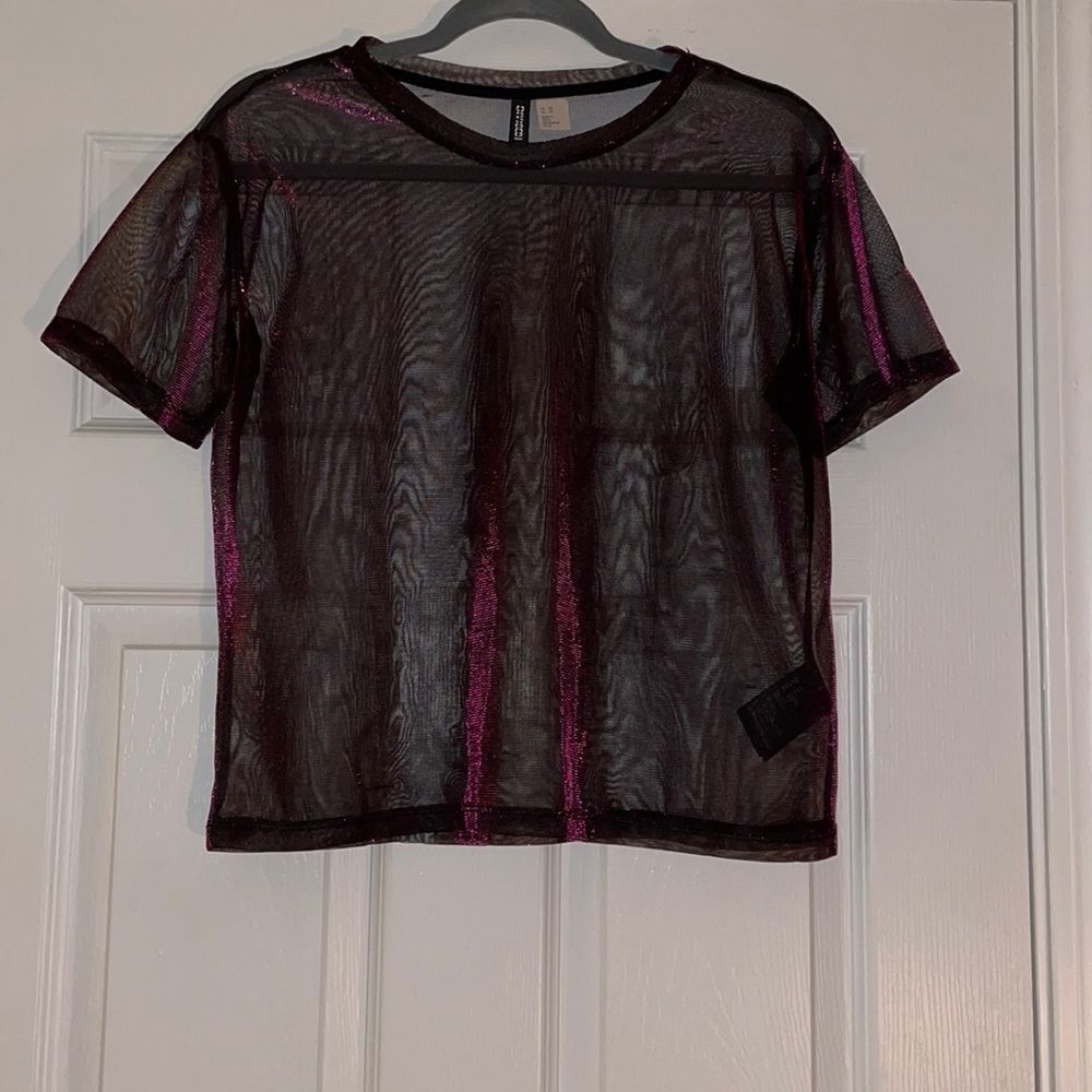 🌴🌴🌴Sheer Purple and Black Tee